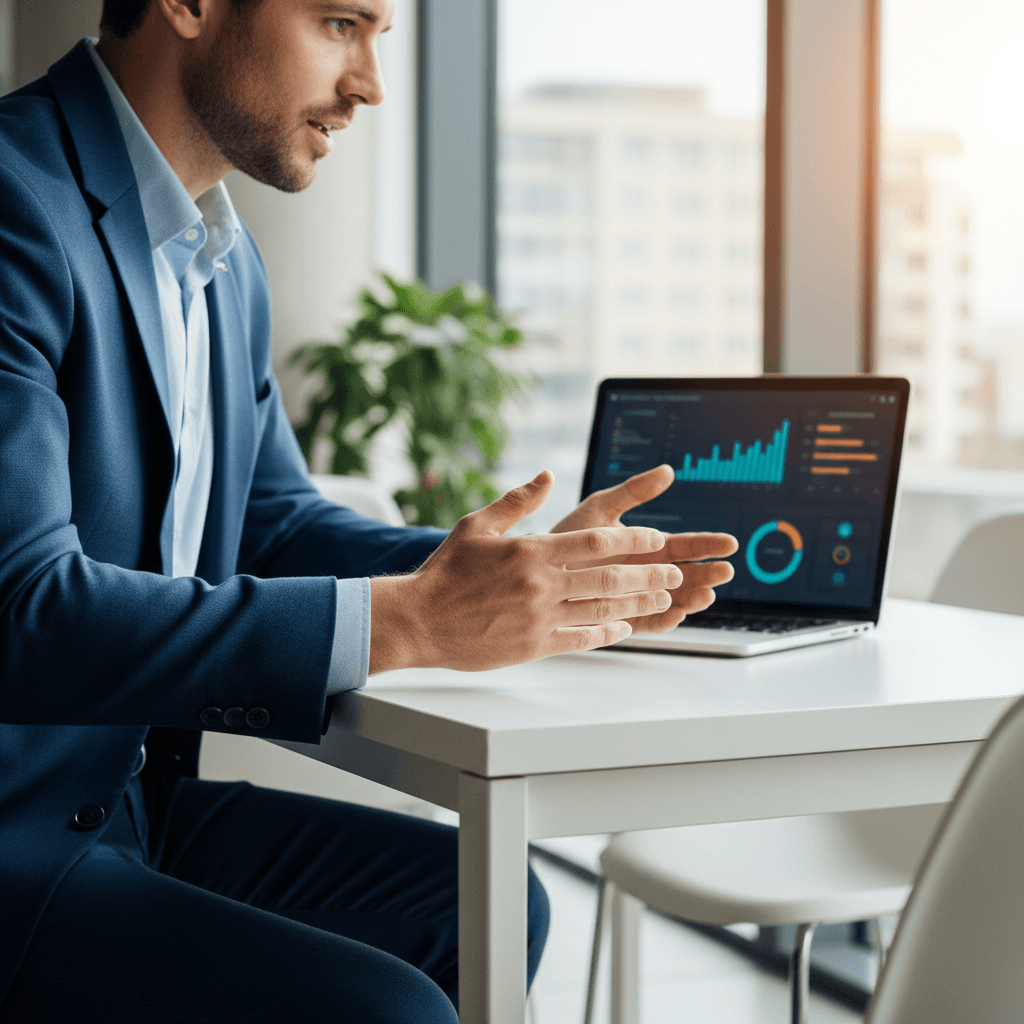 Sales professional closing a high-ticket client call